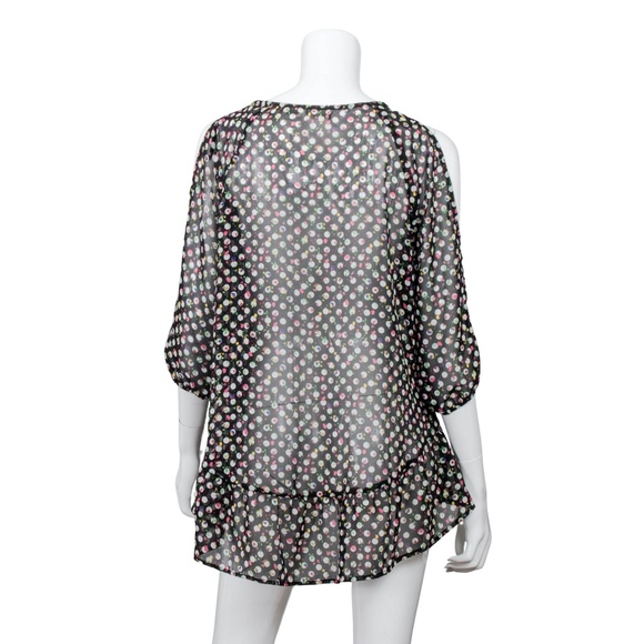 Sheer blouse, peek-a-boo shoulder - Picture 2 of 2